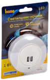 LIGHTING Светильник-ночник светодиодный 001 круг с USB разъемом и датчиком освещенности 220В IEK1