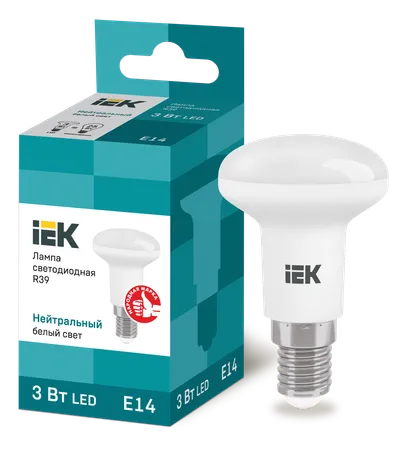 LED lamp R39 reflector 3W 230V 4000K E14 IEK is intended for use in lighting devices for external and internal lighting of industrial, commercial and domestic facilities.

Complies with the requirements of the Technical Regulations of the Customs Union TR TS 004/2011, TR TS 020/2011, IEC 62560, Decree of the Government of the Russian Federation of November 10, 2017 No. 1356.
