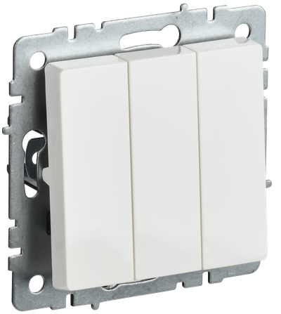 BRITE Выключатель 3-клавишный 10А ВС10-3-0-БрБ белый