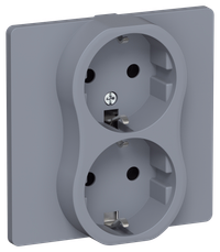 FLITE Розетка 2-местная с заземлением без защитных шторок безвинтовое крепление 16А РС12-1-К-ФлМ маренго IEK