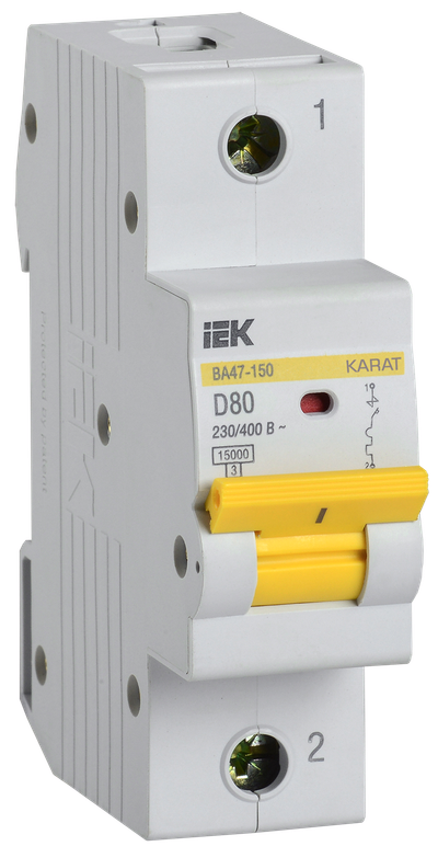 KARAT Автоматический выключатель ВА47-150 1P D 80А 15кА IEK