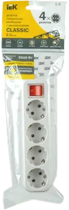 Portable socket dismountable with a switch. k04V 4 sockets CLASSIC IEK1