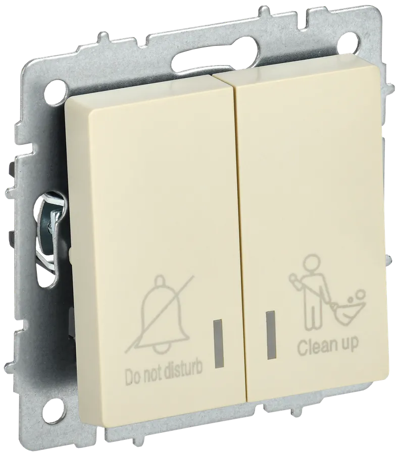 BRITE 2-gang switch with indication for hotels 10А ВС10-2-9-BrKr beige IEK