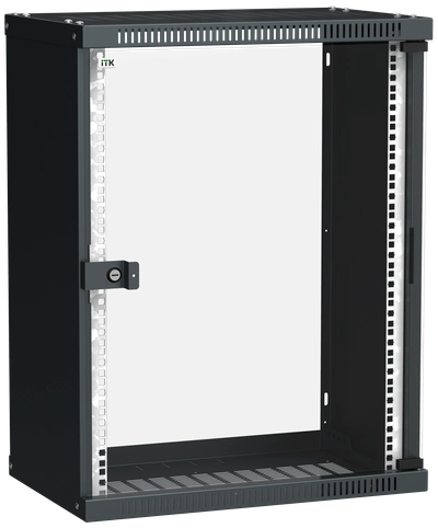 ITK Шкаф LINEA WE 15U 550x350мм дверь стекло черный