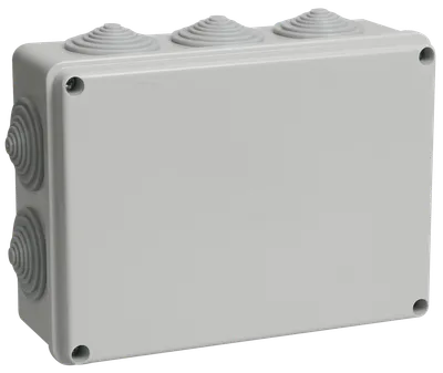 Коробка распаячная КМ41244 для открытой проводки 190х140х70мм IP55 10 гермовводов серая IEK