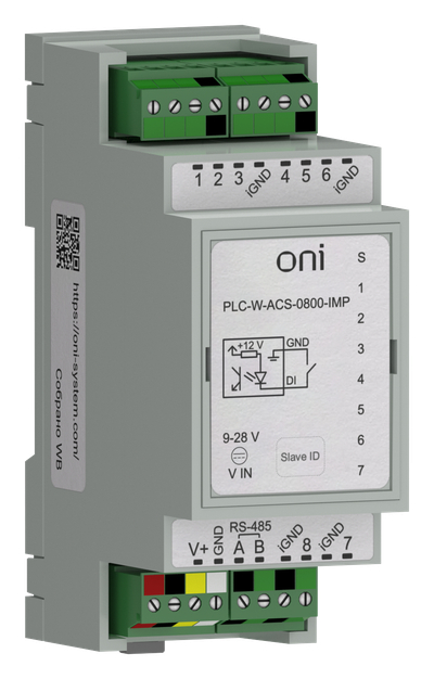 ПЛК W. Расширение входов/выходов по Modbus RTU 8 DI ONI