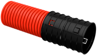 ELASTA Труба гофрированная двустенная жесткая ПНД d=125мм красная (5,7м) IEK