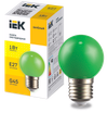 Лампа светодиодная декоративная G45 шар 1Вт 230В зеленый E27 IEK0