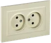 BRITE 2-gang socket without earthing with protective shutters 10A, complete RSsh12-2-BrKr beige IEK0
