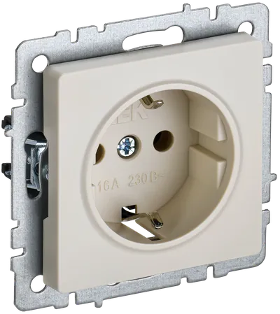 BRITE Socket with ground without shutters 16A PC11-1-0-BrKr beige IEK