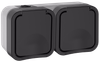 TORS Розетка 2-местная горизонтальная 16А IP55 TS122 графит IEK0