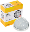 Светильник НПП1102 круг с решеткой 100Вт IP54 белый IEK2