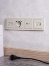 BRITE Розетка USB A+C 18Вт РЮ11-1-БрКр бежевый IEK7