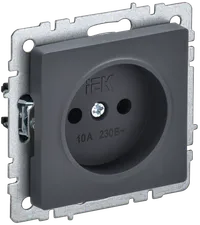 BRITE Socket without ground without shutters 10A PC10-1-0-BrG graphite IEK