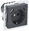 BRITE Socket outlet 1-gang grounded with protective shutters 16A with USB A+C 18W RYush11-1-BrG graphite IEK0