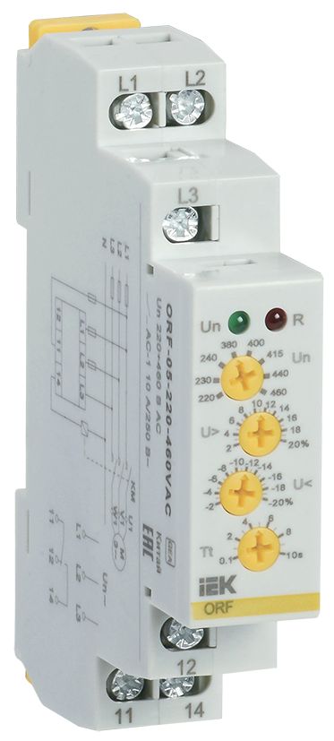 Реле контроля фаз ORF-05 трехфазное 220-460В AC IEK (ORF-05-220-460VAC)
