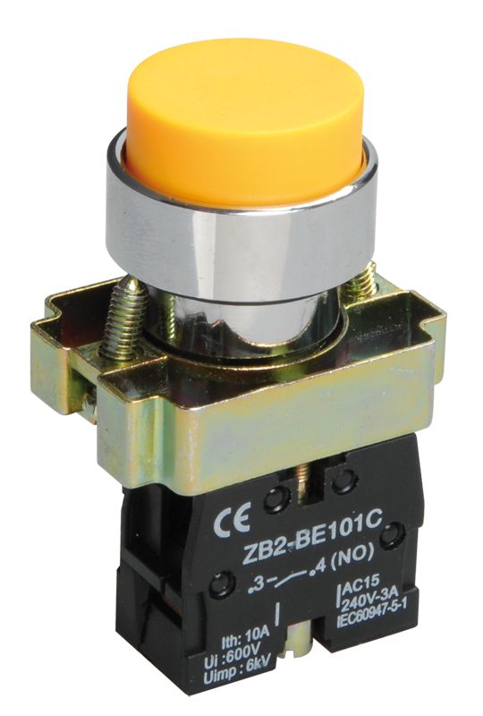 Кнопка управления LAY5-BL51 без подсветки желтая 1NO IEK (BBT71-BL-K05)
