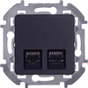 INSPIRIA Розетка компьютерная двойная RJ45 категория 5Е UTP антрацит4