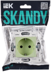 SKANDY Розетка с заземлением с защитными шторками 16А SK-R04G мятный IEK1