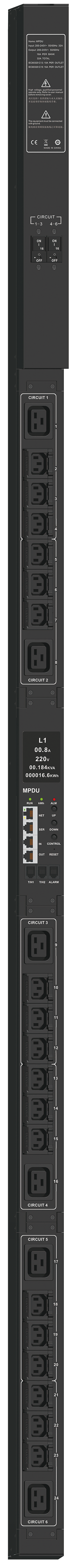 ITK ADMIN PDU с мониторингом PV1212 1Ф 32А 18С13 6С19 кабель 3м IEC60309
