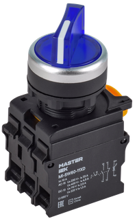 Illuminated switch 2 positions 1NO+1NC blue MASTER IEK