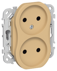 FLITE Розетка 2-местная без заземления без защитных шторок 10А РС02-0-ФлШм шамуа IEK