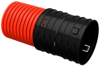 ELASTA Труба гофрированная двустенная жесткая ПНД d=200мм красная (6м) IEK