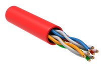 ITK Витая пара U/UTP кат.5E 4х2х24AWG solid LSZH нг(А)-HF красный (305м)