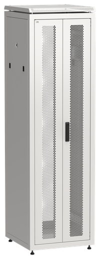 ITK LINEA N Шкаф сетевой 19" 42U 600х600мм двери передняя двустворчатая перфорированная задняя перфорированная серый