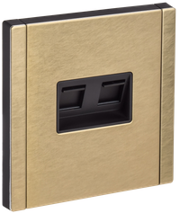 FORTE&PIANO Розетка компьютерная двойная RJ45 кат.6 FP634M металл шампань IEK