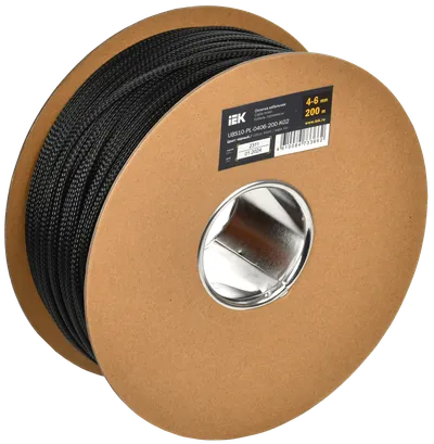 Cable braid 4-6mm polyester 200m black IEK