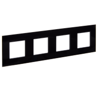 SKANDY Рамка 4-местная SK-F24Bl стекло черный IEK