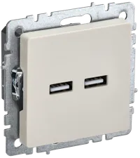BRITE USB socket A+A 5V 3.1A RYU10-1-BrKr beige IEK