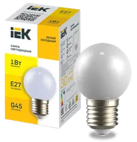 LIGHTING LED decorative lamp G45 ball 1W 230V cold white E27 IEK