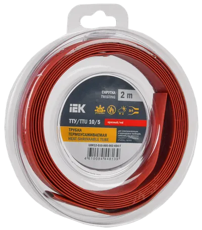 Heat shrink tubing TTU ng-LS 10/5 red (2m/pack) IEK
