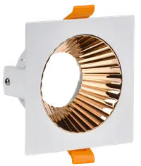 LIGHTING Светильник 4109 встраиваемый поворотный под лампу GU10 белый/золото пластик IEK