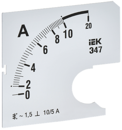 Шкала сменная для амперметра Э47 10/5А класс точности 1,5 72х72мм IEK
