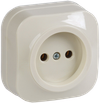 GLORY Розетка 1-местная для открытой установки без заземления без защитных шторок 10А РС20-2-ХК кремовый IEK0