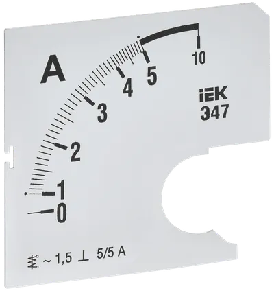 Шкала сменная для амперметра Э47 5/5А класс точности 1,5 72х72мм IEK