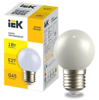 LIGHTING LED decorative lamp G45 ball 1W 230V warm white E27 IEK