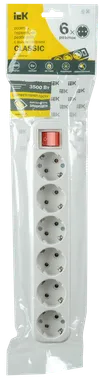 Portable socket dismountable with a switch. k06V 6 sockets CLASSIC IEK1