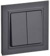 BRITE Выключатель 2-клавишный 10А в сборе ВСР10-2-0-БрГ графит IEK0