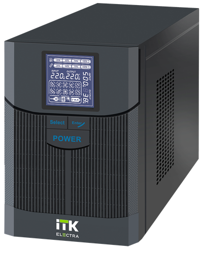 ITK ELECTRA LT ИБП Линейно-интерактивный 1кВА/0,8кВт однофазный с LCD дисплеем с АКБ 2х7AH USB порт розетки Schuko