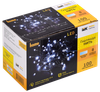 LIGHTING Гирлянда нить 10м 100 светодиодов белый свет IP20 зеленый шнур 1,5м 230В контроллер 8 сцен IEK1