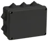 Коробка распаячная КМ41241 для открытой проводки 150х110х70мм IP44 10 гермовводов черная (RAL 9005) IEK0