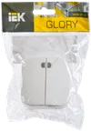 VC20-2-1-XB Double-button switch with indicator 10A open installation GLORY (white) IEK1