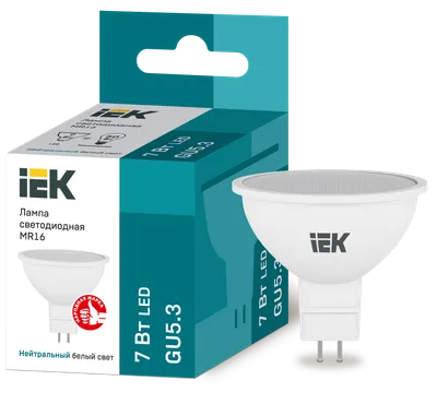 LED lamp MR16 soffit 7W 230V 4000K GU5.3 IEK is intended for use in lighting devices for external and internal lighting of industrial, commercial and domestic facilities.

Complies with the requirements of the Technical Regulations of the Customs Union TR TS 004/2011, TR TS 020/2011, IEC 62560, Decree of the Government of the Russian Federation of November 10, 2017 No. 1356.