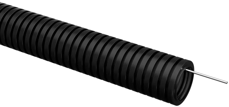 ELASTA Corrugated PVC pipe d=32mm with probe black (25m) IEK
