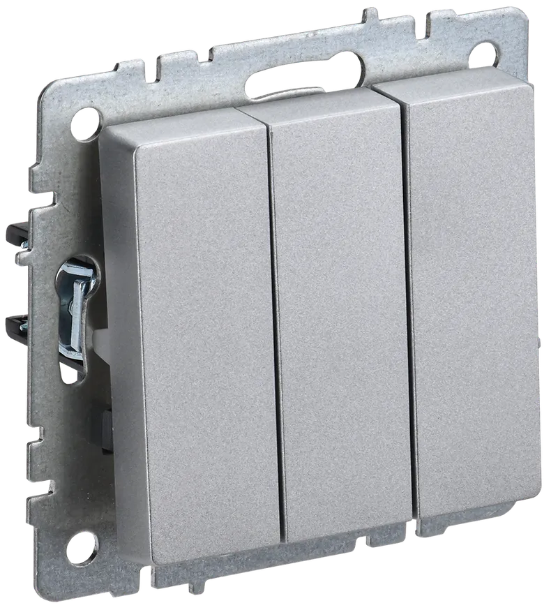 BRITE Triple-button switch 10A VC10-3-0-BrA aluminium IEK