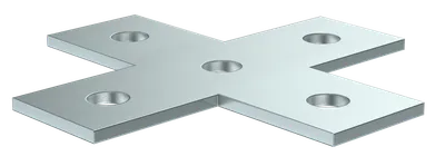 Connecting X-plate for STRUT profile HDZ IEK